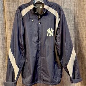 Antigua Men's New York Yankee Baseball Jacket Full Zip SZ XL Blue/Gray
